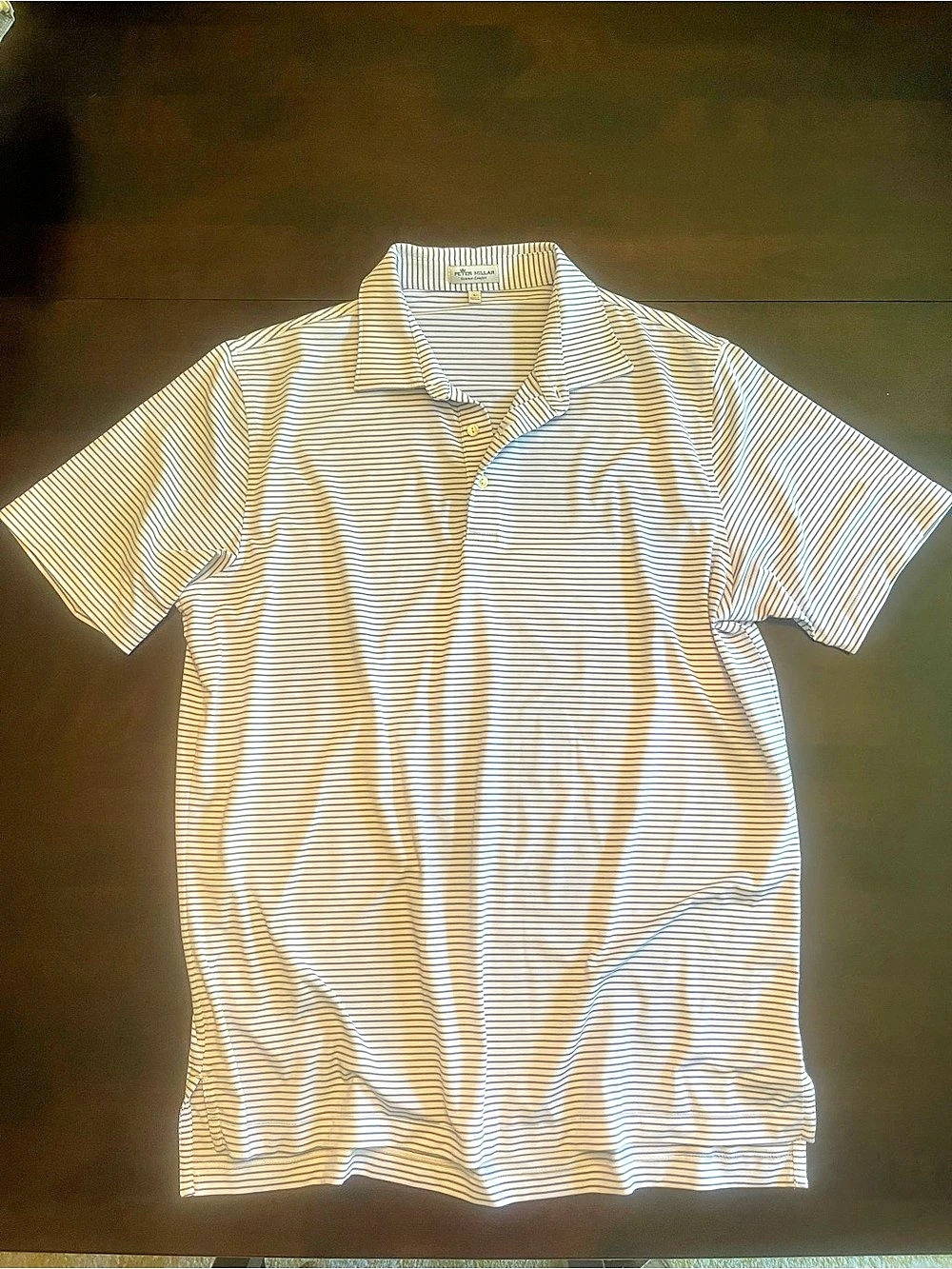 Peter Millar Summer Comfort Performance Striped Polo Men's Blue & White Large